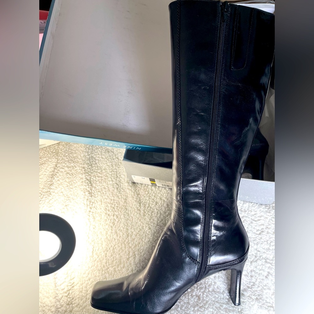 NEW Nine West Yettieo tall leather heeled boot